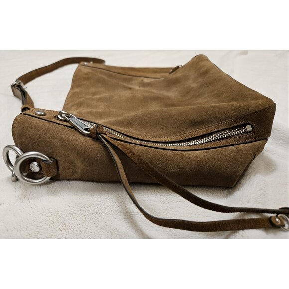 Rebecca Minkoff Suede Hobo Bag, Brown Pre-owned Authentic 100% Leather - Picture 5 of 16